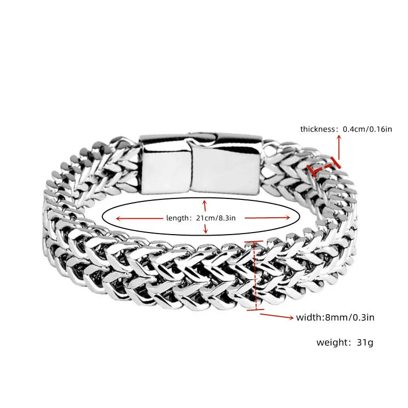 Edelstahl geflochtenes Doppelreihen-Armband