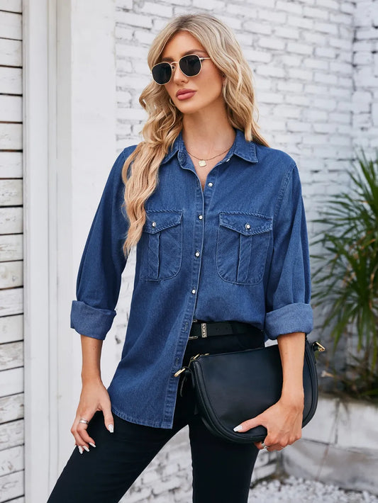Zeitlose Damen Jeansjacke -  Klassischer Schnitt